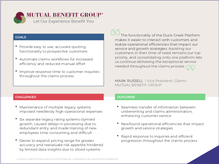 Mutual Benefit Group Claims case study