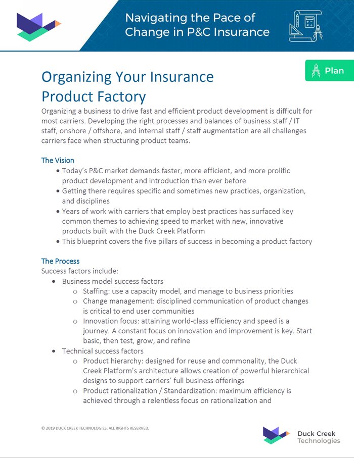 Software de tarificación de seguros generales (P&C) de Duck Creek Technologies