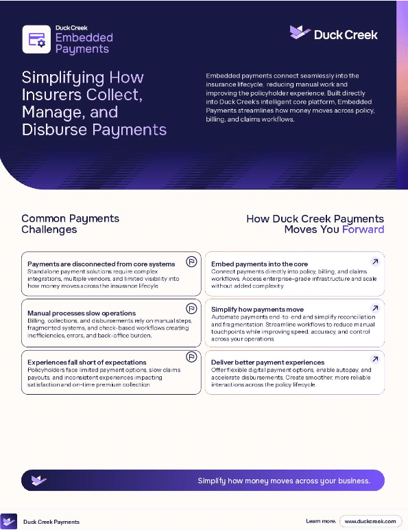 Capture d'écran de la brochure sur les paiements intégrés