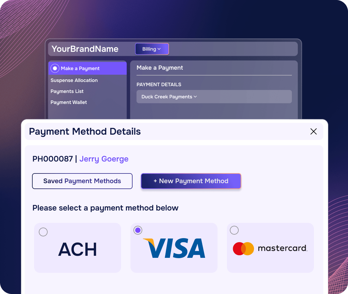 payment method dashboard