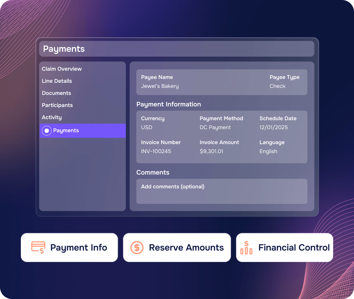 reserve payment dashboard