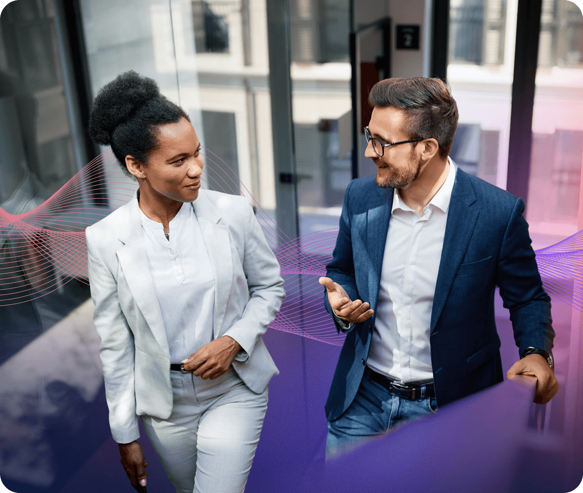 two colleagues talking