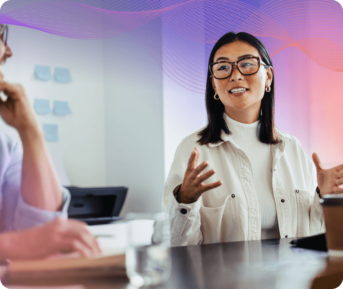 woman presenting meeting