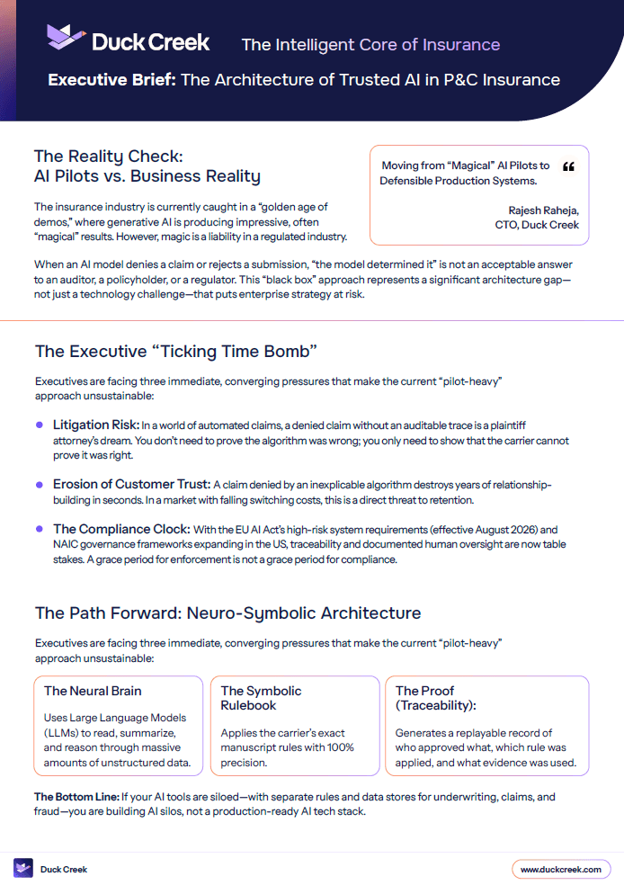 Executive Brief Architechture of Trusted AI in PC Insurance screenshot