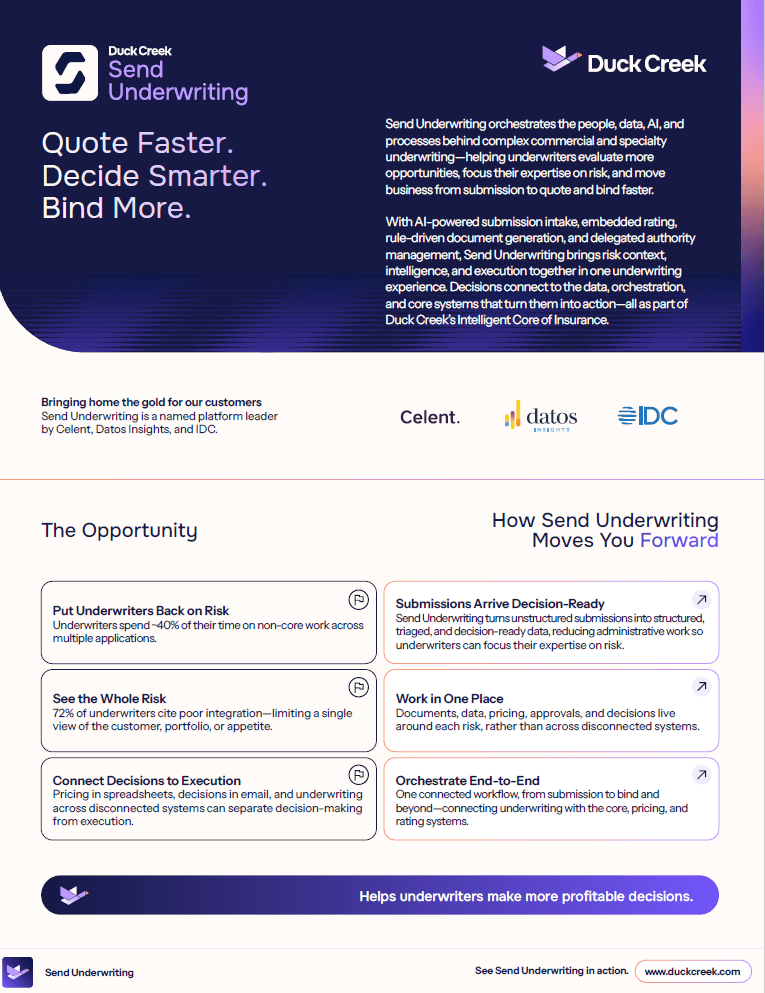 Send Underwriting Data Sheet Screenshot